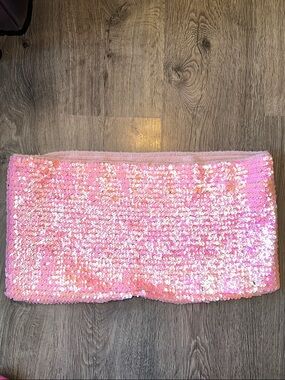 Pink Sequin Tube Top